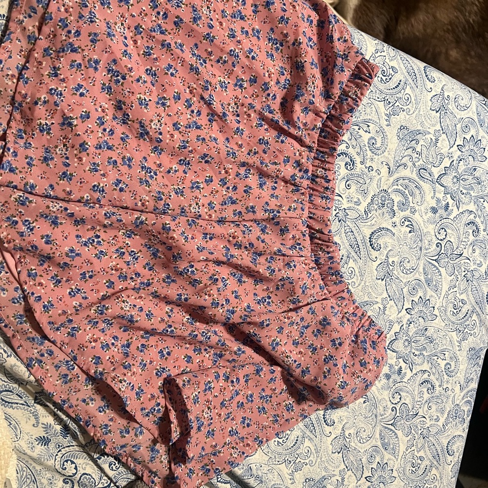 Floral Pink and Blue Shorts